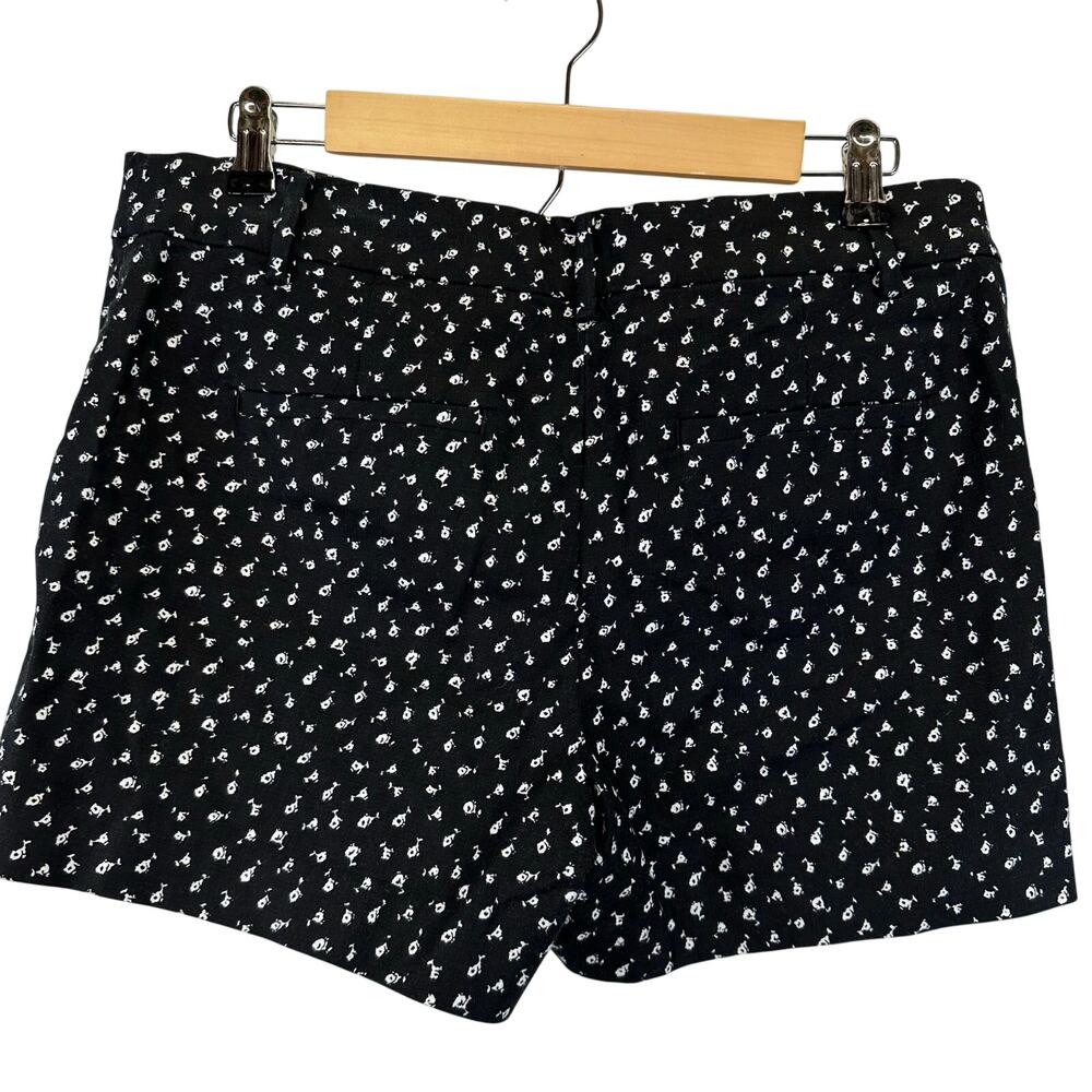Loft Black And White Floral Riviera 4" Chino Short Womens Size 8 Preppy Classy